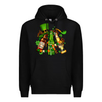 Black st patrick's beers flags and hat Premium Hoodie - AdoDesignShop