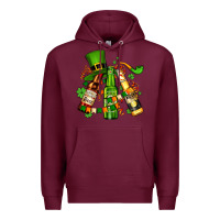 Burgundy st patrick's beers flags and hat Premium Hoodie - AdoDesignShop