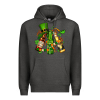 Charcoal Heather st patrick's beers flags and hat Premium Hoodie - AdoDesignShop