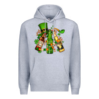 Heather Grey st patrick's beers flags and hat Premium Hoodie - AdoDesignShop