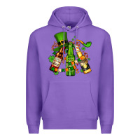 Purple st patrick's beers flags and hat Premium Hoodie - AdoDesignShop