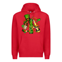 Red st patrick's beers flags and hat Premium Hoodie - AdoDesignShop