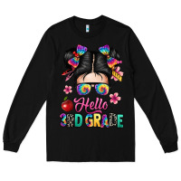 Black hello third grade kid Long Sleeve Tee - texasbilliewilder