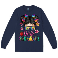 Navy hello third grade kid Long Sleeve Tee - texasbilliewilder