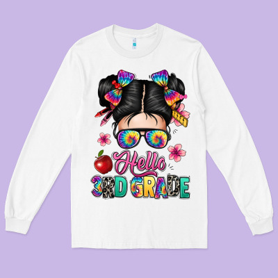 Hello Third Grade Kid Long Sleeve Tee Designed By Texasbilliewilder