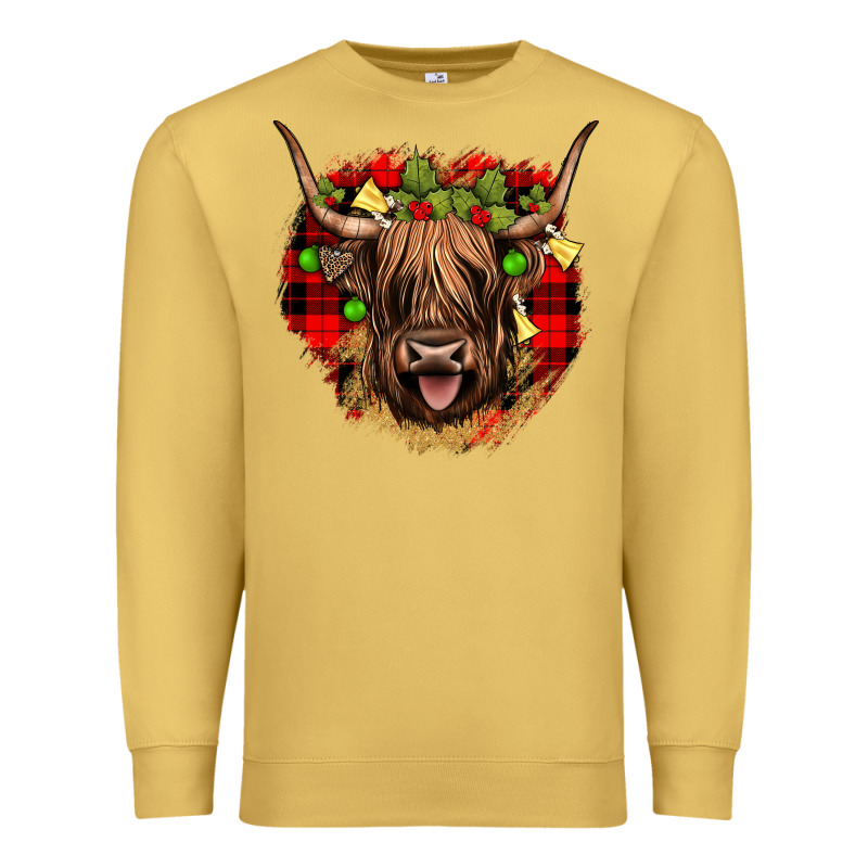 Highland Cow  Christmas Premium Sweatshirt by JahusDesignShop | Teevron