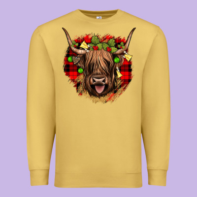 Highland Cow  Christmas Premium Sweatshirt Designed By Jahusdesignshop