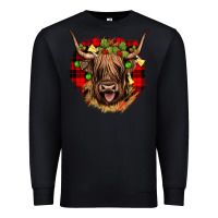 Black highland cow  christmas Premium Sweatshirt - JahusDesignShop