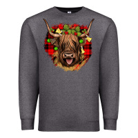 Charcoal Heather highland cow  christmas Premium Sweatshirt - JahusDesignShop