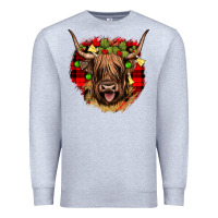Heather Grey highland cow  christmas Premium Sweatshirt - JahusDesignShop