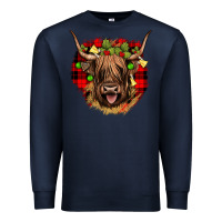 Navy highland cow  christmas Premium Sweatshirt - JahusDesignShop