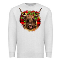 Oatmeal Heather highland cow  christmas Premium Sweatshirt - JahusDesignShop