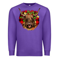 Purple highland cow  christmas Premium Sweatshirt - JahusDesignShop