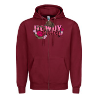 Burgundy howdy honey valentine's day Zipper Hoodie - FaDigitalArtStudio