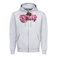Heather Grey howdy honey valentine's day Zipper Hoodie - FaDigitalArtStudio