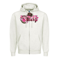 Oatmeal Heather howdy honey valentine's day Zipper Hoodie - FaDigitalArtStudio