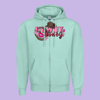 Howdy Honey Valentine's Day Zipper Hoodie Designed By Fadigitalartstudio