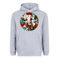 Heather Grey Christmas cow gemstone Heavyweight Hoodie - Artiststas