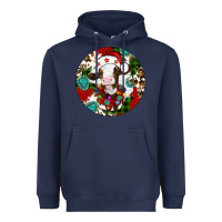 Navy Christmas cow gemstone Heavyweight Hoodie - Artiststas