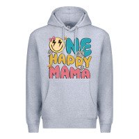 Heather Grey one happy mama Premium Hoodie - MaliasSmallBusiness