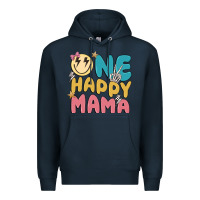 Navy one happy mama Premium Hoodie - MaliasSmallBusiness
