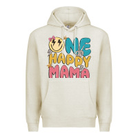 Oatmeal Heather one happy mama Premium Hoodie - MaliasSmallBusiness