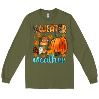 Army Green bonfires flannels s'mores campfires and pumpkins Long Sleeve Tee - Zillion Design Studio