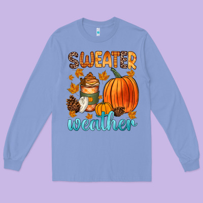 Bonfires Flannels S'mores Campfires And Pumpkins Long Sleeve Tee Designed By Zillion Design Studio