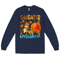 Navy bonfires flannels s'mores campfires and pumpkins Long Sleeve Tee - Zillion Design Studio