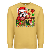 Antique Gold merry pawmas christmas french bulldog Premium Sweatshirt - Jasminsmagicworld