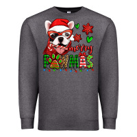 Charcoal Heather merry pawmas christmas french bulldog Premium Sweatshirt - Jasminsmagicworld