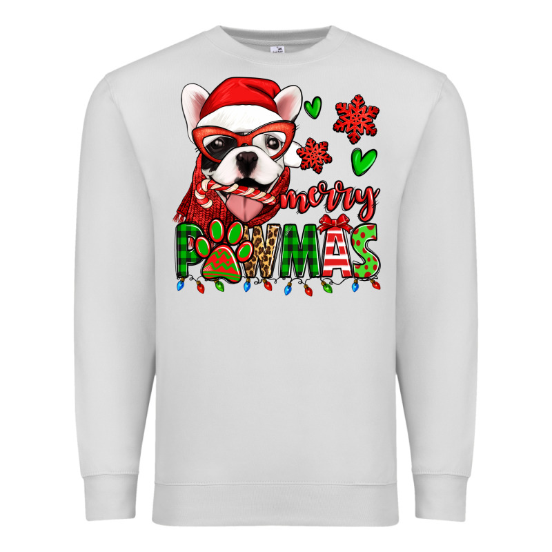 Merry Pawmas Christmas French Bulldog Premium Sweatshirt by Jasminsmagicworld | Teevron