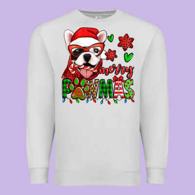 Merry Pawmas Christmas French Bulldog Premium Sweatshirt Designed By Jasminsmagicworld
