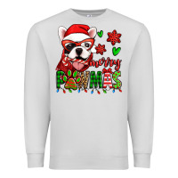 Dove Grey merry pawmas christmas french bulldog Premium Sweatshirt - Jasminsmagicworld