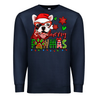 Navy merry pawmas christmas french bulldog Premium Sweatshirt - Jasminsmagicworld