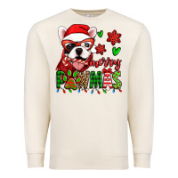 Sandshell merry pawmas christmas french bulldog Premium Sweatshirt - Jasminsmagicworld