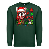 Sports Green merry pawmas christmas french bulldog Premium Sweatshirt - Jasminsmagicworld