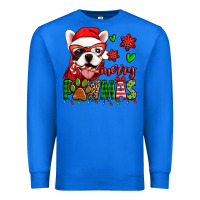 True Royal merry pawmas christmas french bulldog Premium Sweatshirt - Jasminsmagicworld