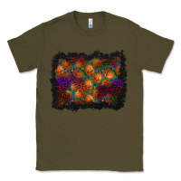 Army Green halloween pumpkin background Classic Tee - BundleAndBundleShop
