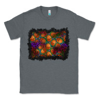 Charcoal Heather halloween pumpkin background Classic Tee - BundleAndBundleShop