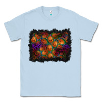 Dusty Blue halloween pumpkin background Classic Tee - BundleAndBundleShop