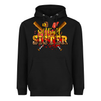 Black softball sister Heavyweight Hoodie - AdoDesignShop