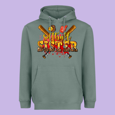 Softball Sister Heavyweight Hoodie Designed By Adodesignshop