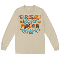 Mushroom stressed blessed pumpkin obsessed Long Sleeve Tee - Zillion Design Studio