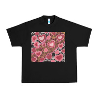 Black valentines day hearts with leopard and cowhide Urban Heavy Tee - RanaPortraitStore