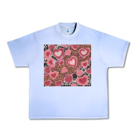 Grape Ice valentines day hearts with leopard and cowhide Urban Heavy Tee - RanaPortraitStore