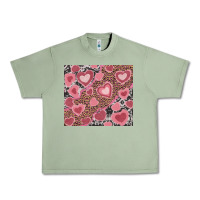 Oil Green valentines day hearts with leopard and cowhide Urban Heavy Tee - RanaPortraitStore