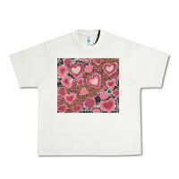 Pistachio valentines day hearts with leopard and cowhide Urban Heavy Tee - RanaPortraitStore