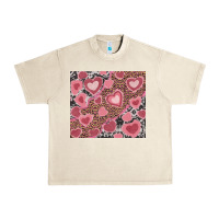 Sandshell valentines day hearts with leopard and cowhide Urban Heavy Tee - RanaPortraitStore