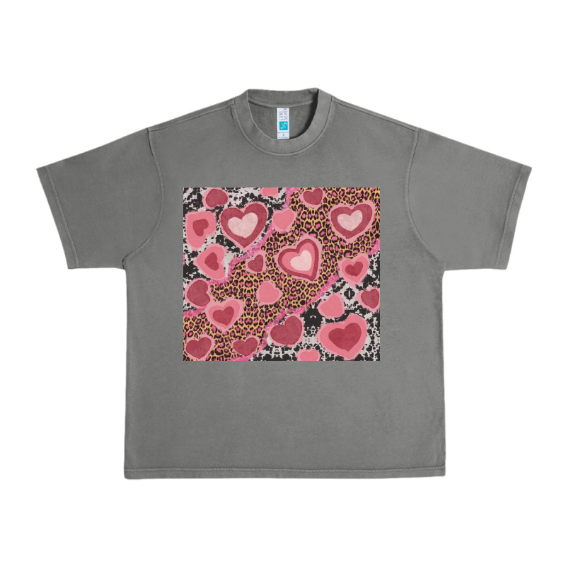 Valentines Day Hearts With Leopard And Cowhide Urban Heavy Tee by RanaPortraitStore | Teevron
